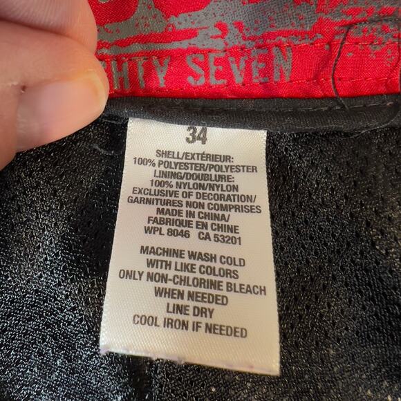 Aeropostale 1987 Board Short Swim Trunks Men 34W Black Red Grey Plaid Pocket - Picture 4 of 16